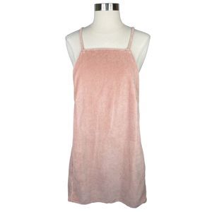 TopShop MOTO Velvet Pinafore Jumper Dress - Size 8